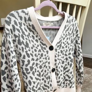Loft - Gray Leopard Cardigan